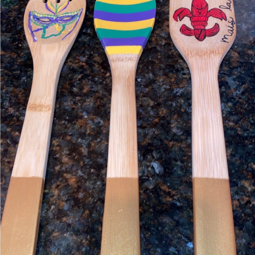 Custom, hand painted spoons/spatulas